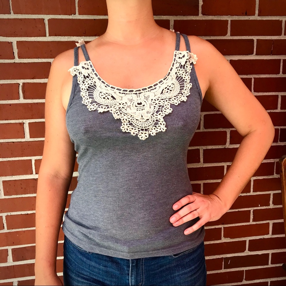 A’Reve | Anthropology | Racer Back tank w/ lace